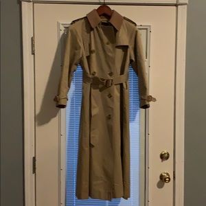 Khaki wool lined rain coat
